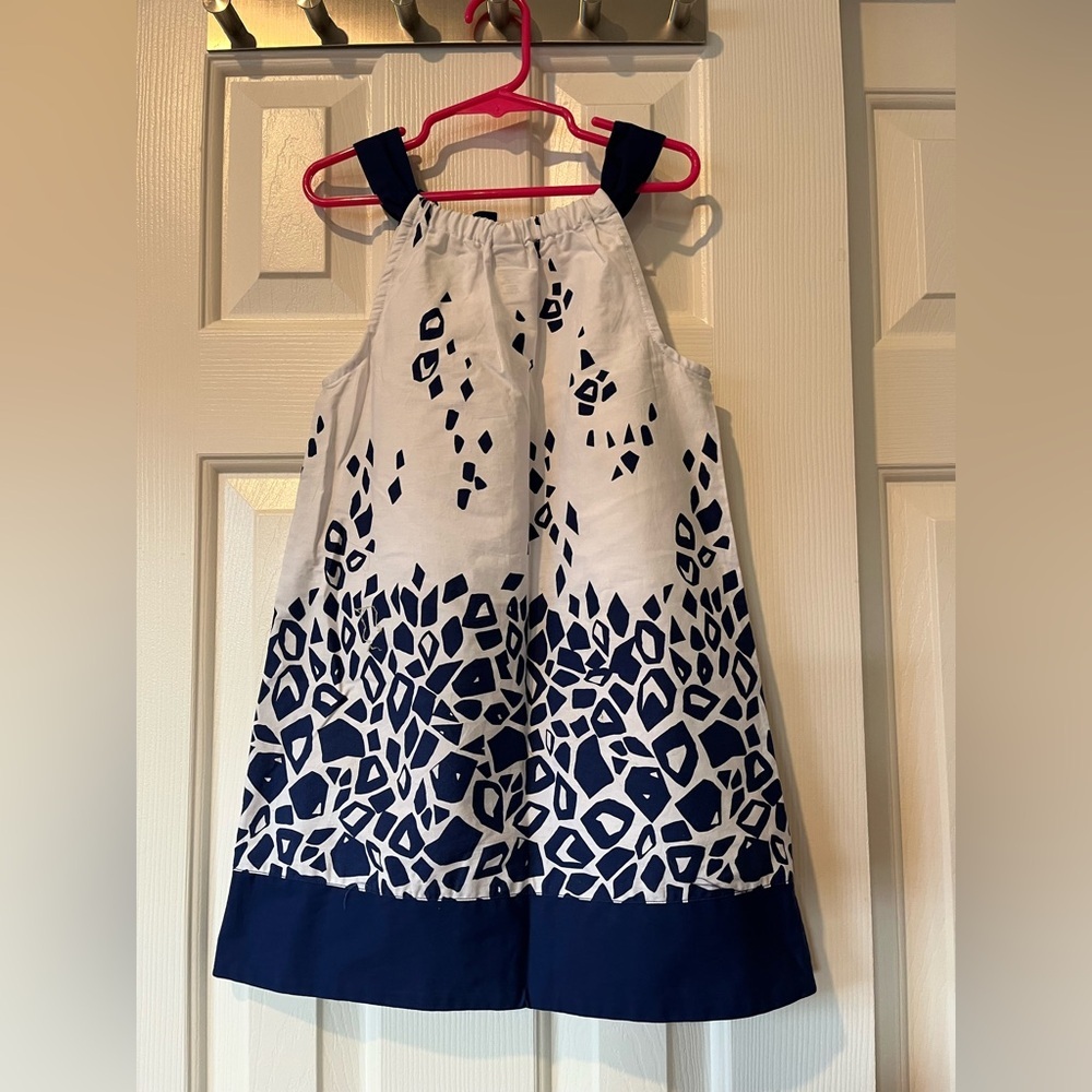 Girls Gymboree size 6 navy/white animal print dress - Picture 6 of 7